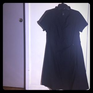 Black Dress with Ruffled Neckline